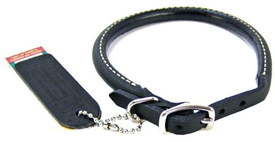 Circle T Pet Leather Round Collar - Black - 14" Neck