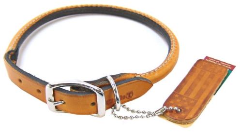 Circle T Leather Round Collar Tan - 16" Neck