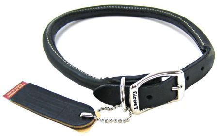 Circle T Pet Leather Round Collar - Black - 20" Neck