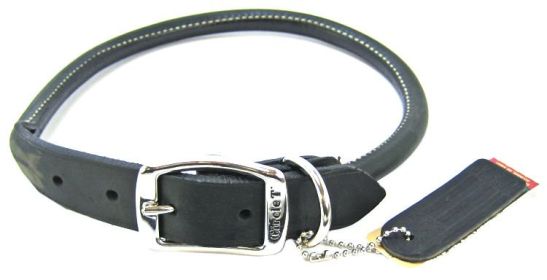 Circle T Pet Leather Round Collar - Black - 22" Neck