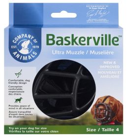 Baskerville Ultra Muzzle for Dogs - Size 4 - Dogs 40-65 lbs - (Nose Circumference 12.3")