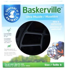 Baskerville Ultra Muzzle for Dogs - Size 6 - Dogs 80-150 lbs - (Nose Circumference 16")