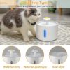 2.4L Automatic Dog Water Fountain Electric LED Pet Flower Water Dispenser Ultra Silent Health Waterer Auto Off Level Window