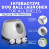 White Automatic Dog Ball Launcher Machine; Automatic Tennis Ball Thrower for Dogs 10.2 x 8.3 x 10.6; ABS Automatic Ball Launcher for Dogs; Pet Ball La