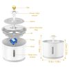 2.4L Automatic Dog Water Fountain Electric LED Pet Flower Water Dispenser Ultra Silent Health Waterer Auto Off Level Window