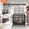 42 Inch Heavy Duty Dog Crate, Indestructible Dog Crate, 3-Door Heavy Duty Dog Kennel for Medium to Large Dogs with Lockable Wheels and Removable