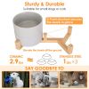 Double 28.7Oz Ceramic Pet Bowls Dog Bowls with Wooden Stand Raised Pet Feeder for Small Dogs