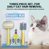 3pcs/set Pet Grooming Set; Hair Comb Nail Scissors; Pet Comb Set For Dogs