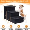 Foldable Black Dog Stairs for High Beds or Couch With Storage