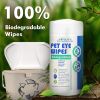 Pet Eye Wipes for Dogs Puppies 100 Count Natural and Aromatherapy Medicated Removes Dirt Crust and Discharge Soft and Gentle