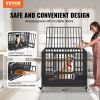 47 Inch Heavy Duty Dog Crate, Indestructible Dog Crate, 3-Door Heavy Duty Dog Kennel for Medium to Large Dogs with Lockable Wheels and Removable