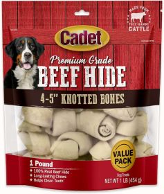 Cadet Premium Grade Beef Hide Knotted Bones 4 Inch