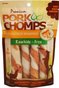 Pork Chomps Premium Real Chicken Wrapped Twists Large