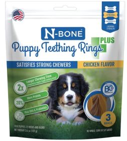 N-Bone Puppy Teething Rings Plus Chicken Flavor (size: 3 count)